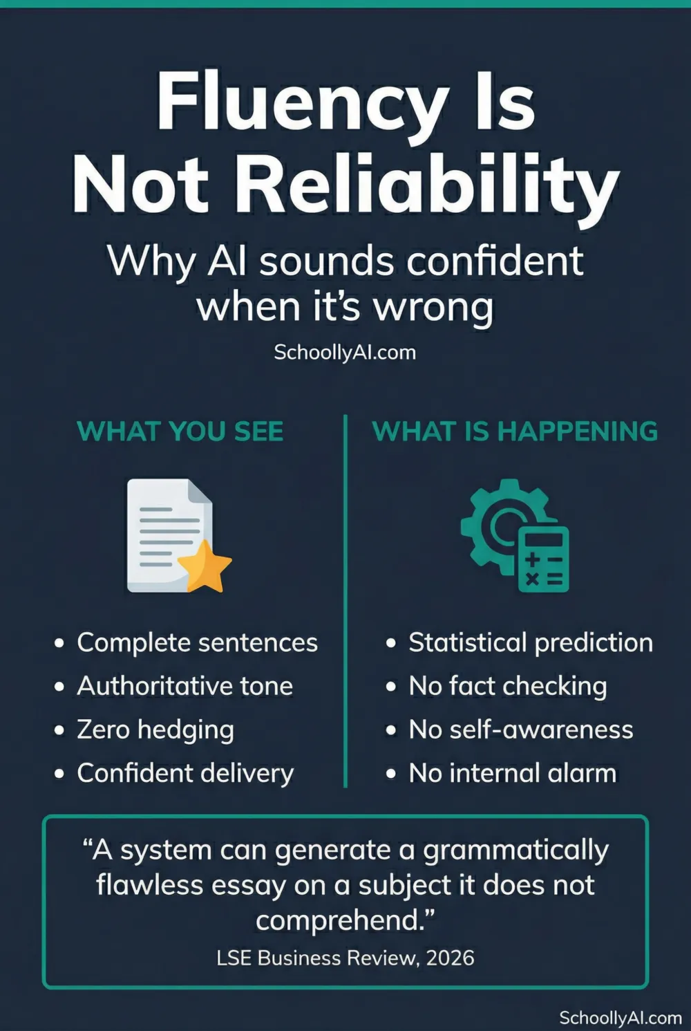 Fluency is not reliability: why AI sounds confident when it's wrong — why ai sounds confident wrong